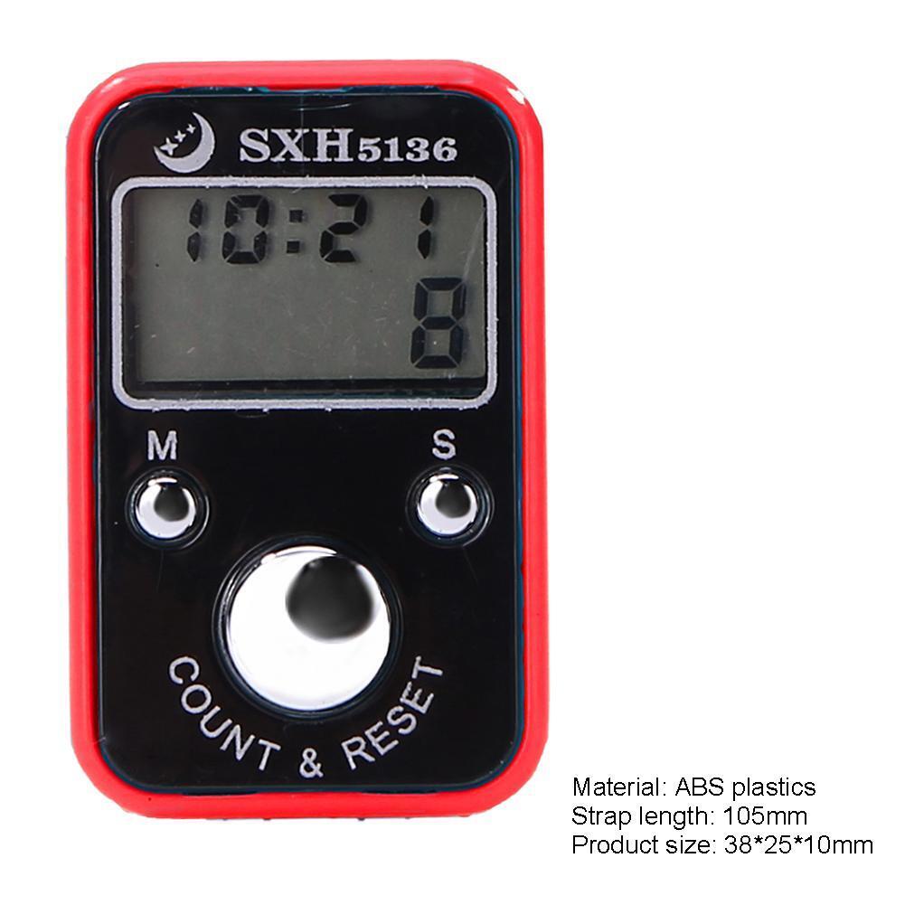 Mini Finger Counter LCD Electronic Tally Counter with Time Function (Red)