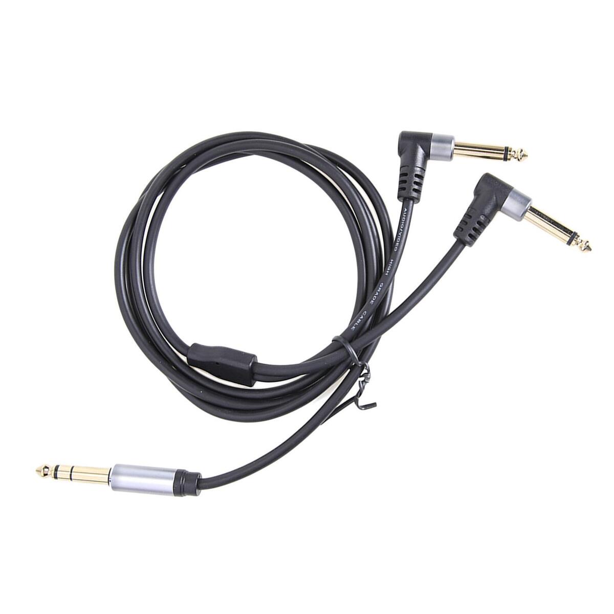 1/4 Insert Cable 6.35mm  Dual 6.35mm TS Stereo Breakout Cable Y Splitter