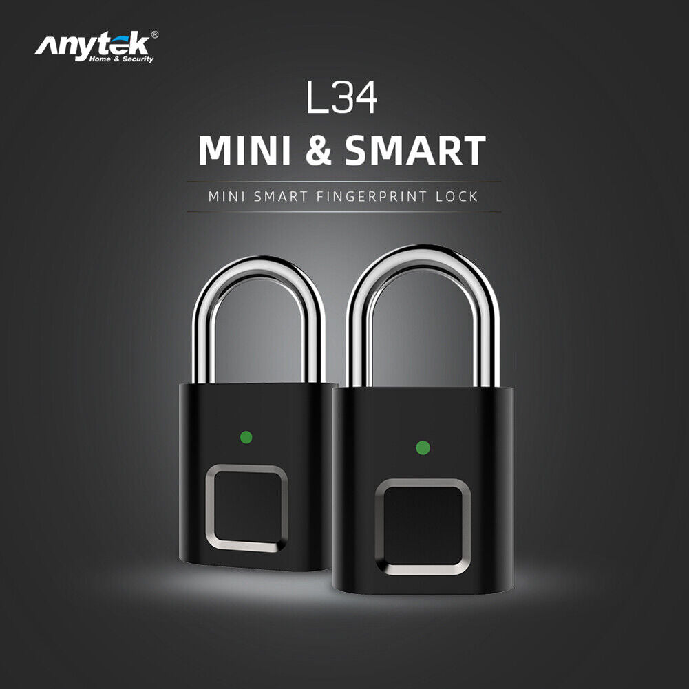 Anytek L34 Smart Fingerprint Padlock USB Rechargeable Door Suitcase Lock