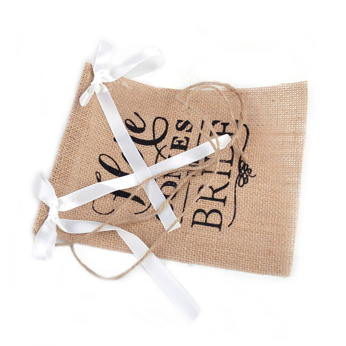 6*8" Here Comes the Bride Banner Bunting Wedding Sign Ceremony Rustic Burlap Li