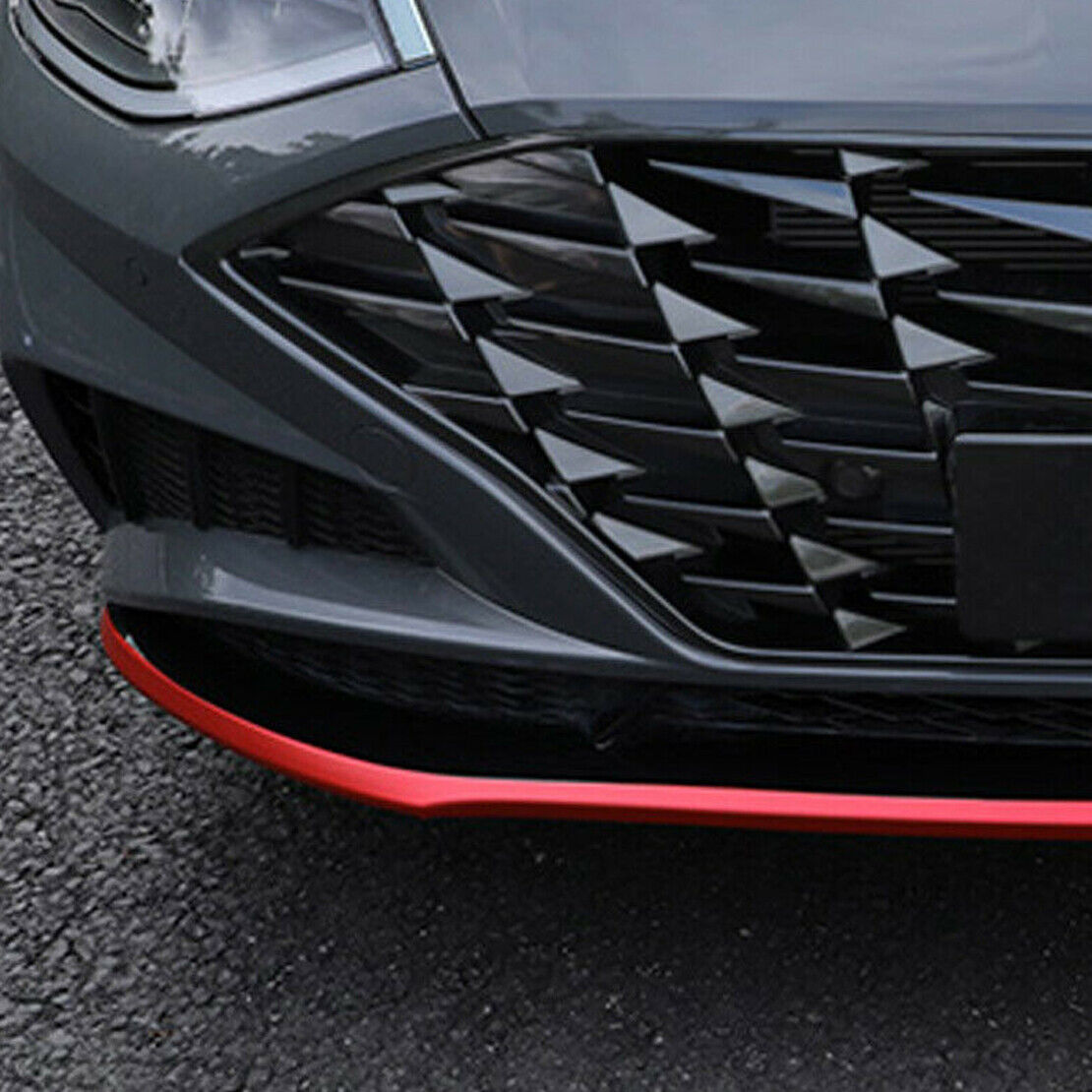 Front Bumper Spoiler Lip Skirt Cover Trim Red Fit For Hyundai Sonata 2020 2021