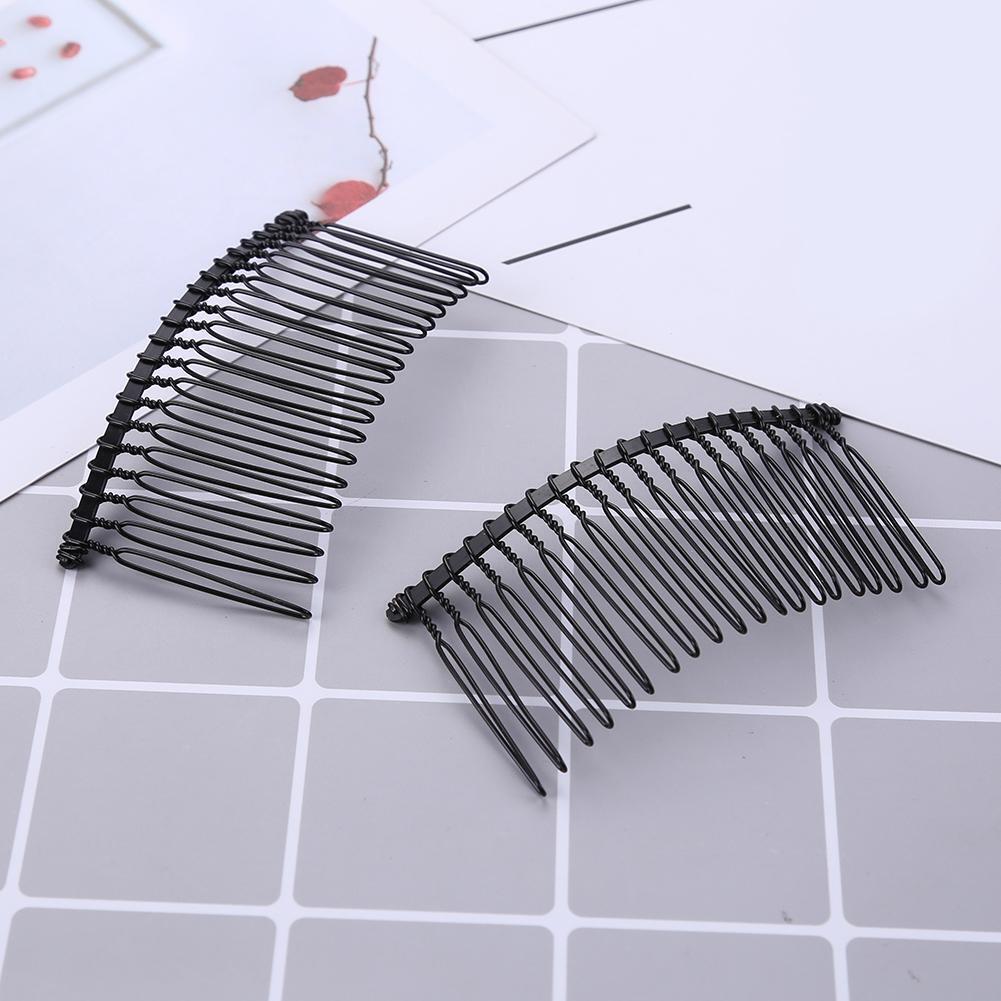 5pcs Fork Comb Fine Tooth Wedding Decoration Bride Hair Accessory (Black)