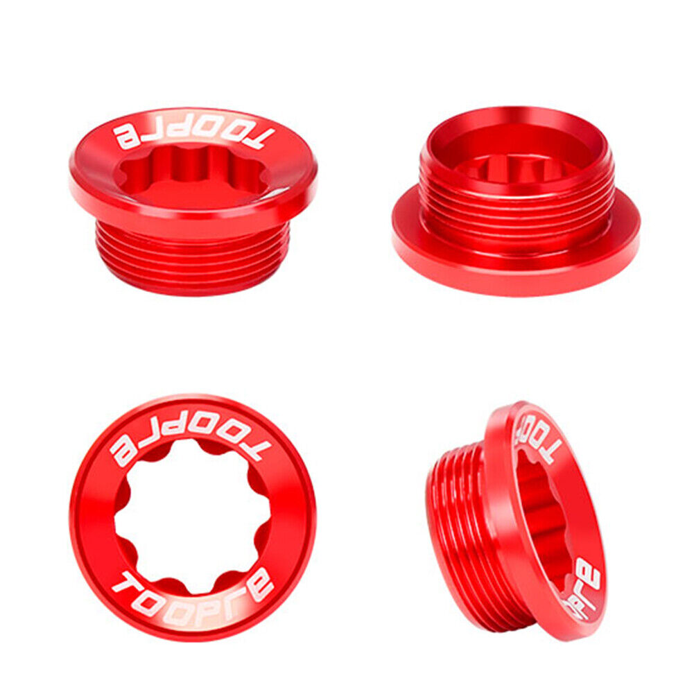 TOOPRE MTB Bike Crank Cover Screws Cap CNC M20x8mm BB Fixing Bolt (Red)