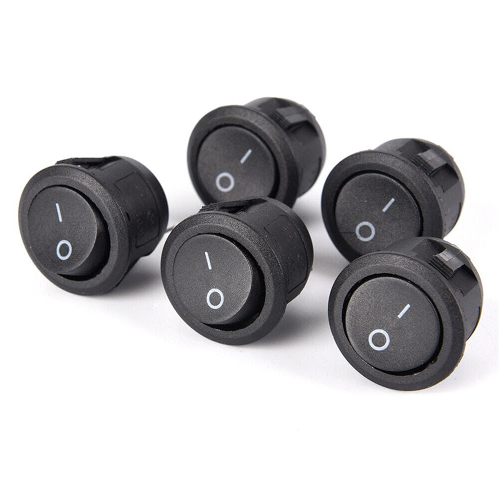 5pcs Round Rocker Switch ON Off DC12V-24V Toggle Switch for Car Automotive