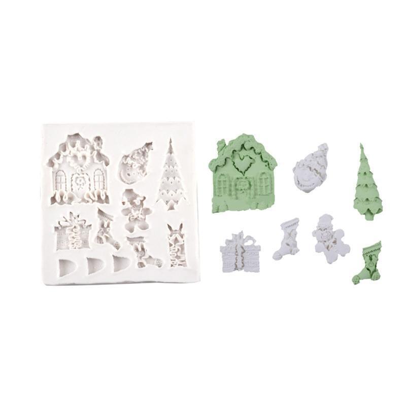 Creative Christmas Series Shape Fondant Cake Silicone Mold Pastry Chocolate Mold