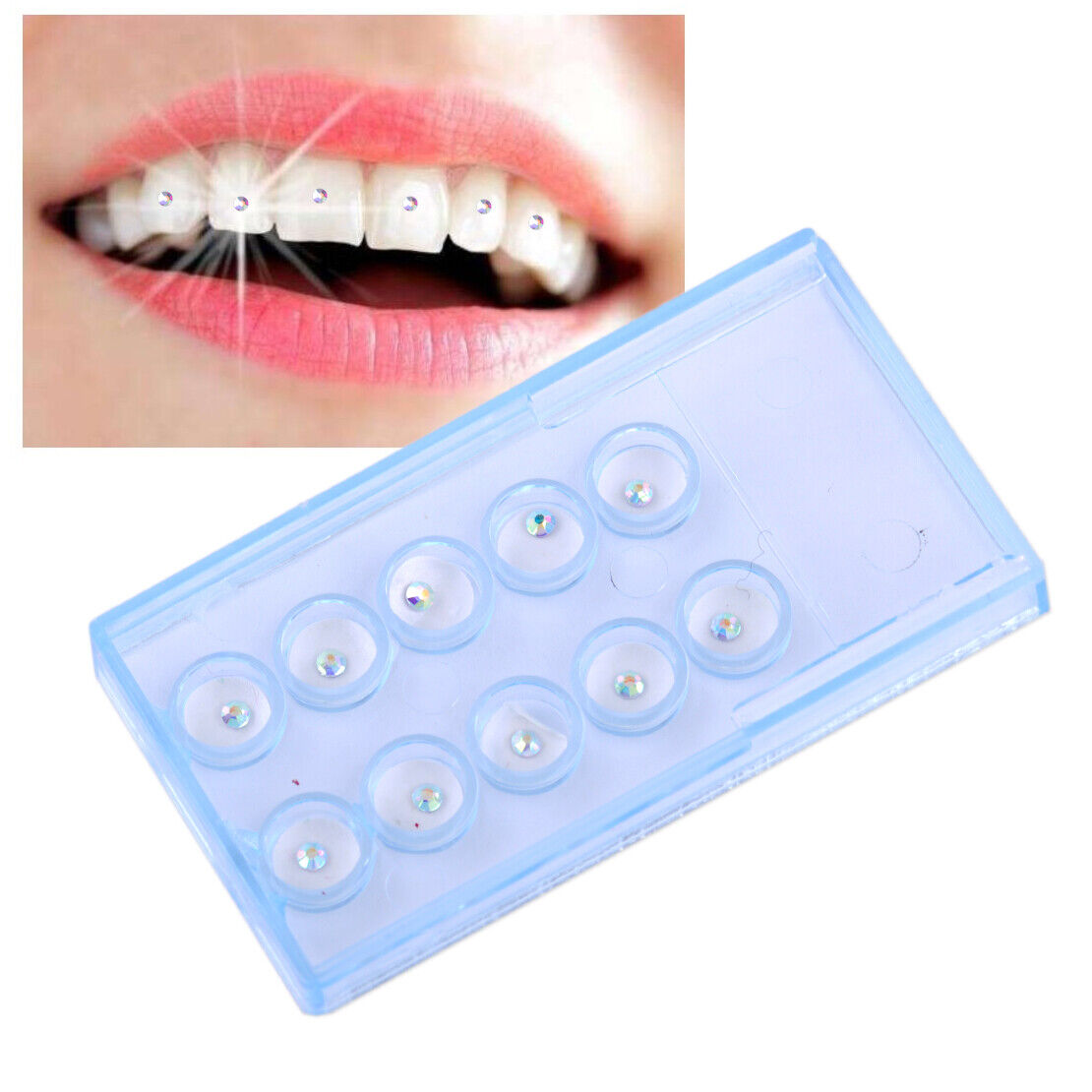 10x Dental Crystal Tooth Ornaments Tooth Gems Teeth Jewelry Gem Rainbow Color Li