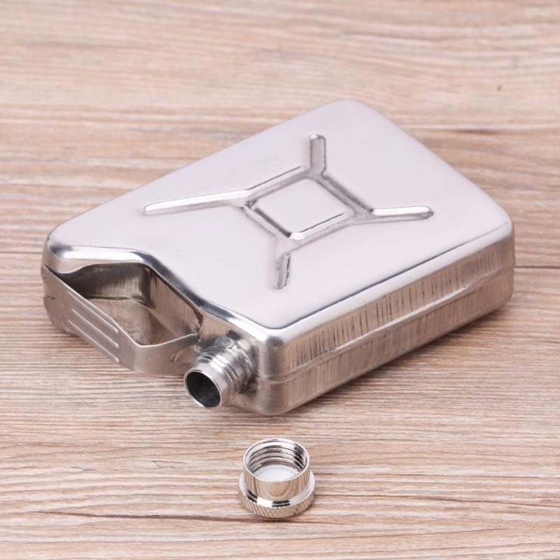 5oz Stainless Steel Jerry Can Hip Flask Liquor Whisky Pocket Bottle Men Gift
