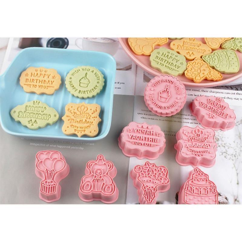 Baking Moulds Birthday Series Pastry Gadgets Biscuit Cutters DIY Cookie Moulds
