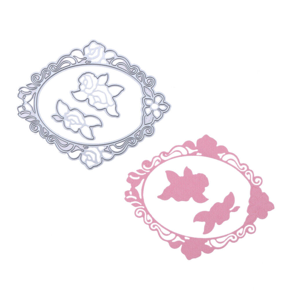 Mirror Film Rose DIY Puzzle Metal Scrapbook Embossing Cutting Die Stencils-