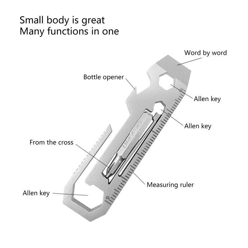 Upgraded Pocket Multitool Bottle Opener Slot-Cross Screwdriver Wrench Outdoor