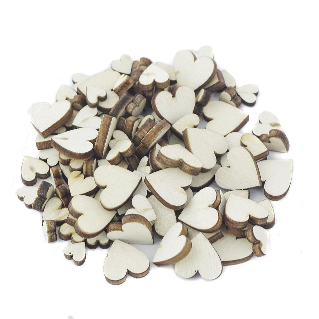 250 Pieces Assorted Sizes Shapes Natural Wood Pieces for Cardmaking Scrapbooking