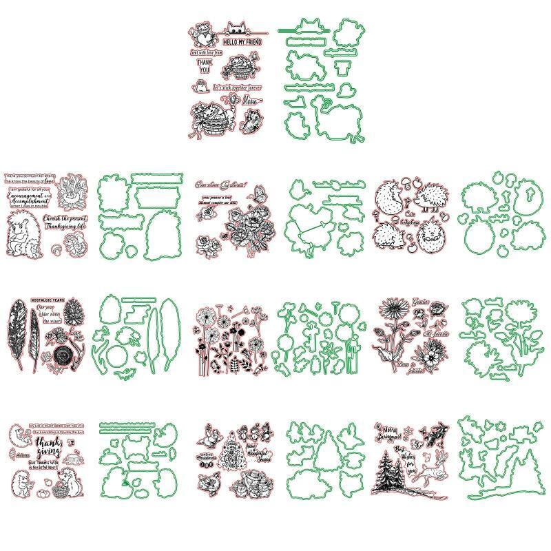 Merry Christmas Snowman Metal Cutting Dies Clear Stamp Set For DIY Scrapbooking