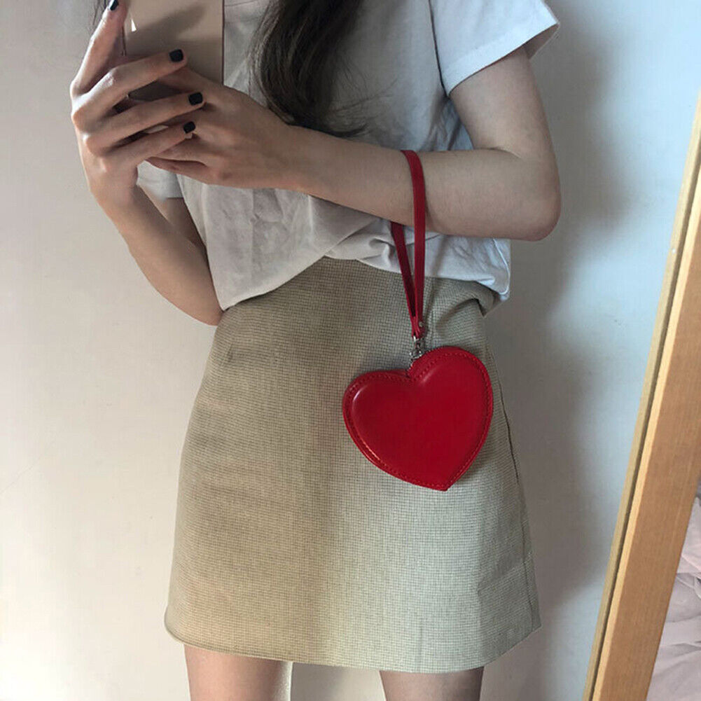 Fashion Love Shaped Handbag Korean Women Mini Leather Purse Coin Bag Clutch