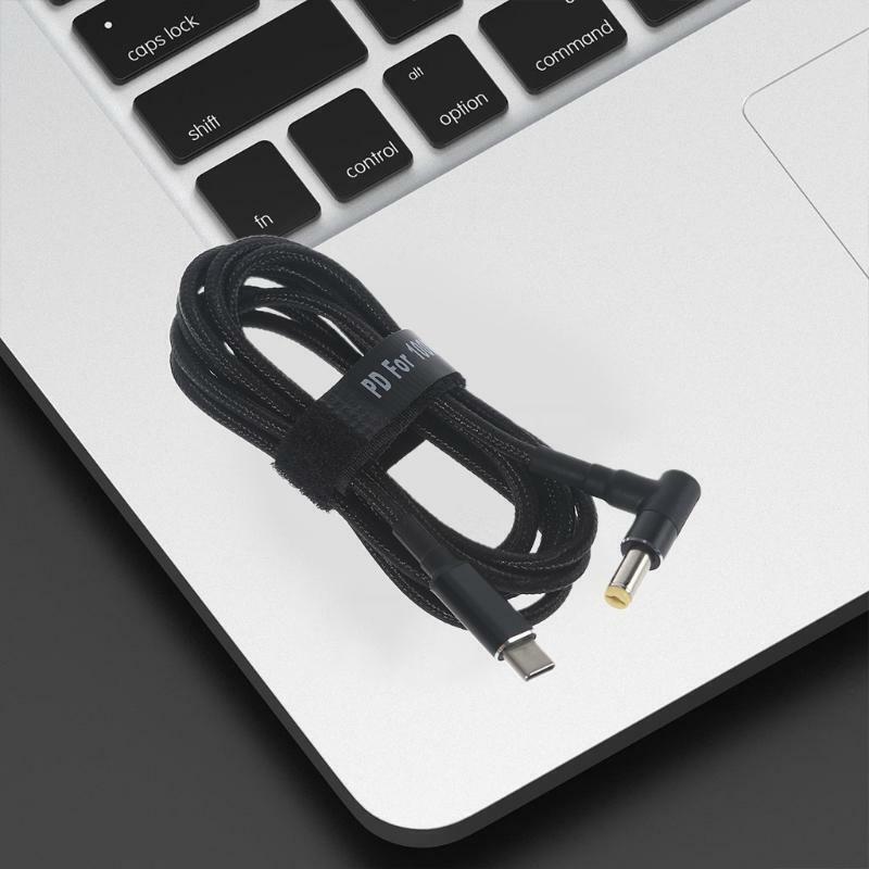100W PD USB Type C Male Input DC 5.5 x 1.7 mm Male Power Charging Cable