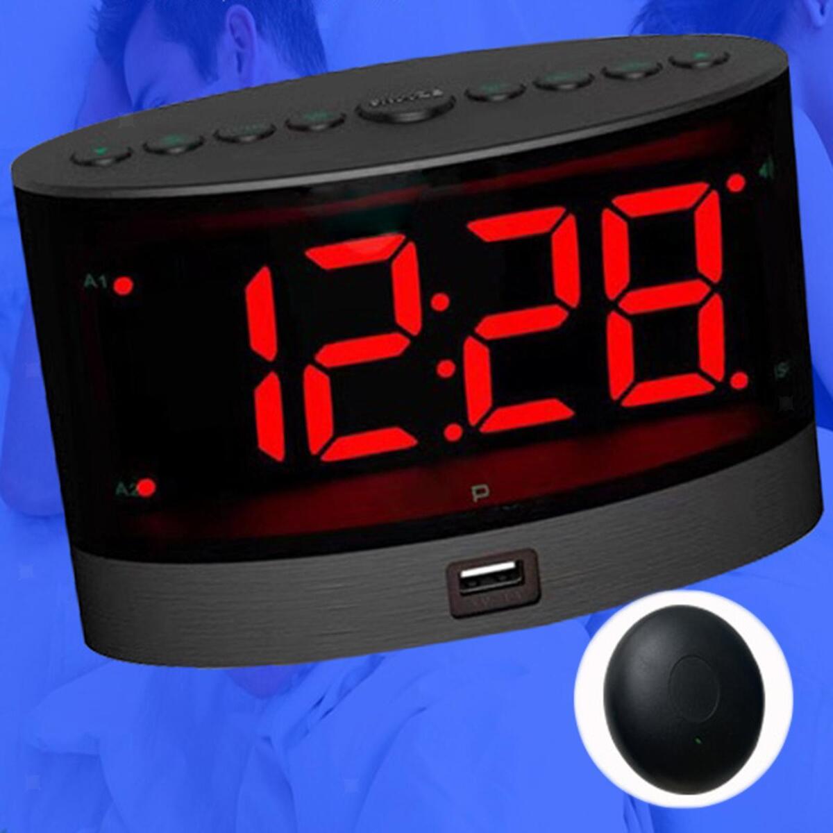 Vibrating Alarm Clock with Bed Shaker Adjustable Dimmer Easy Set for Bedroom