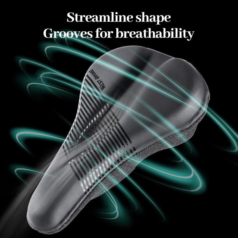 Gel Padded Bike Seat Cover Bicycle Saddle Pad Water Dust Cover for MTB Road Bike