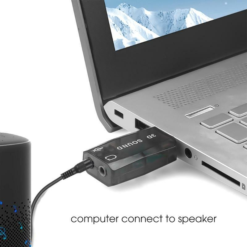 USB Audio Adapter CM108Chip USB to 3.5mm Microphone Jack 5.1Channel Direct Sound