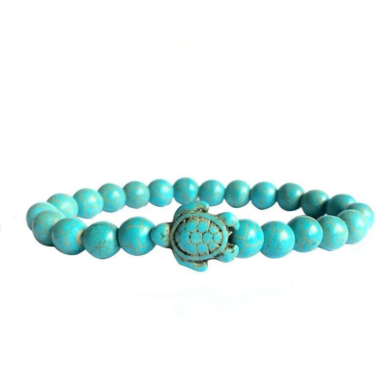 Sea Turtle Beads Bracelet Natural Stone Turquoise Tortoise Bracelet Jewelry Gift