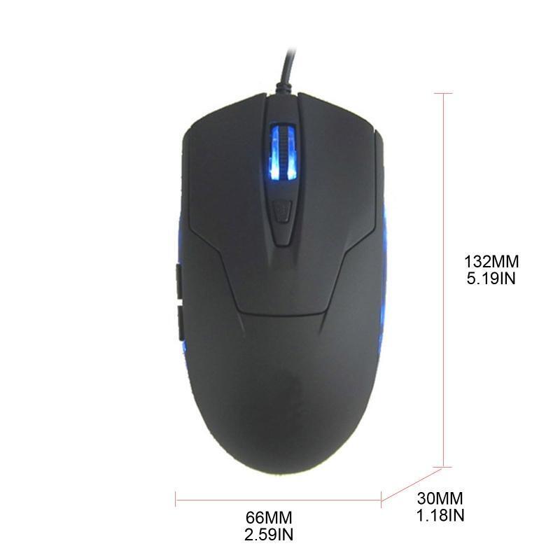 Type C Wired Mouse Optical Gaming USB C Mouse Blue RGB Light for Laptop PC
