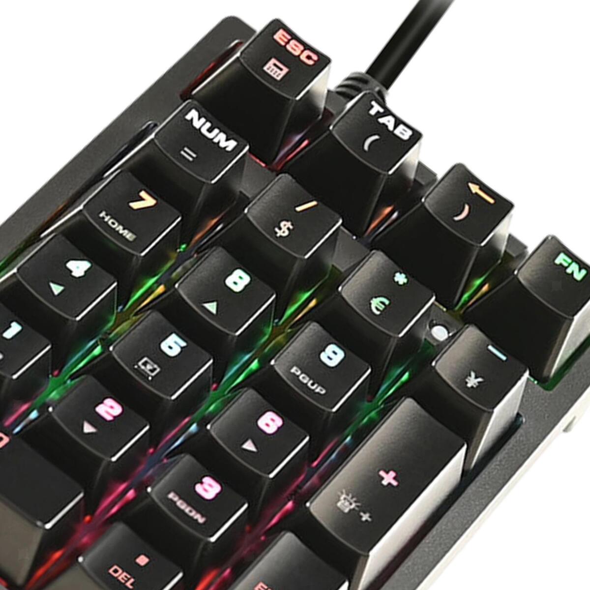 K21 Wired Mini Mechanical Numeric Keypad 21 Key RGB Tablet Accounting Laptop
