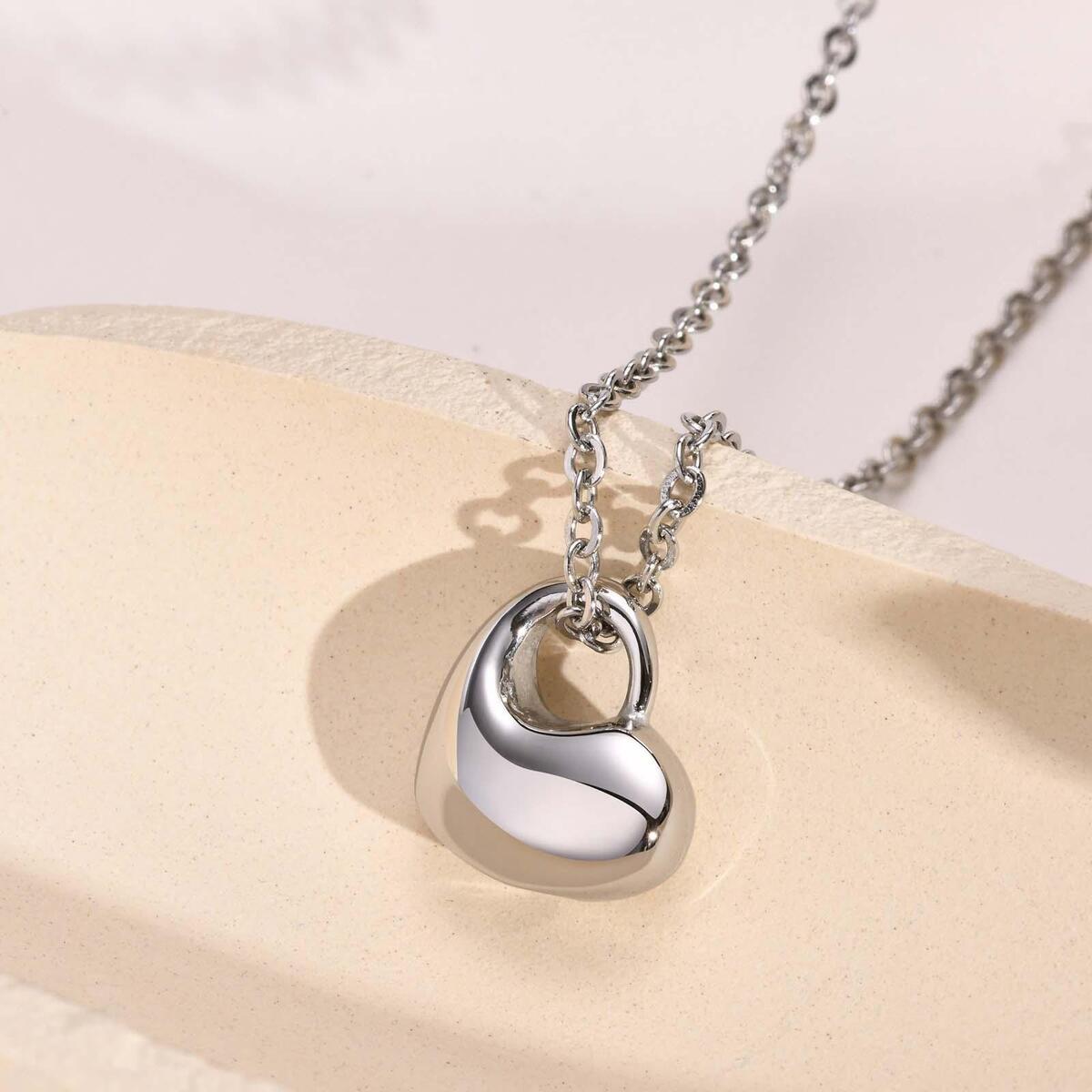 3Pcs Heart Urn Necklace Memorial Ashes Holder Hand Crafted Durable