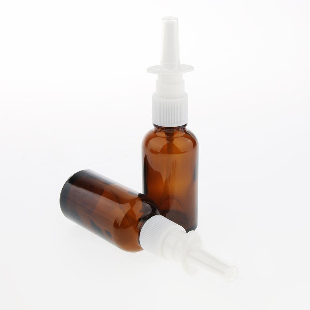 20 Pieces 30ml Empty Glass Nasal Spray Bottle Fine Mist Vials Sprayer Brown