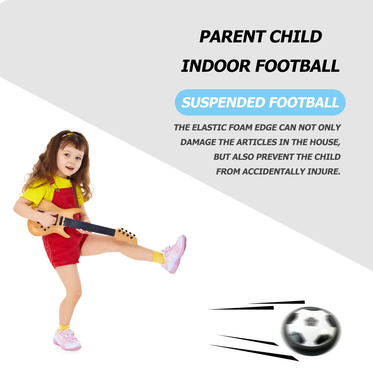 LED Music Kids Hover Soccer Ball, Battery Operated Air Floating Disc (18cm)