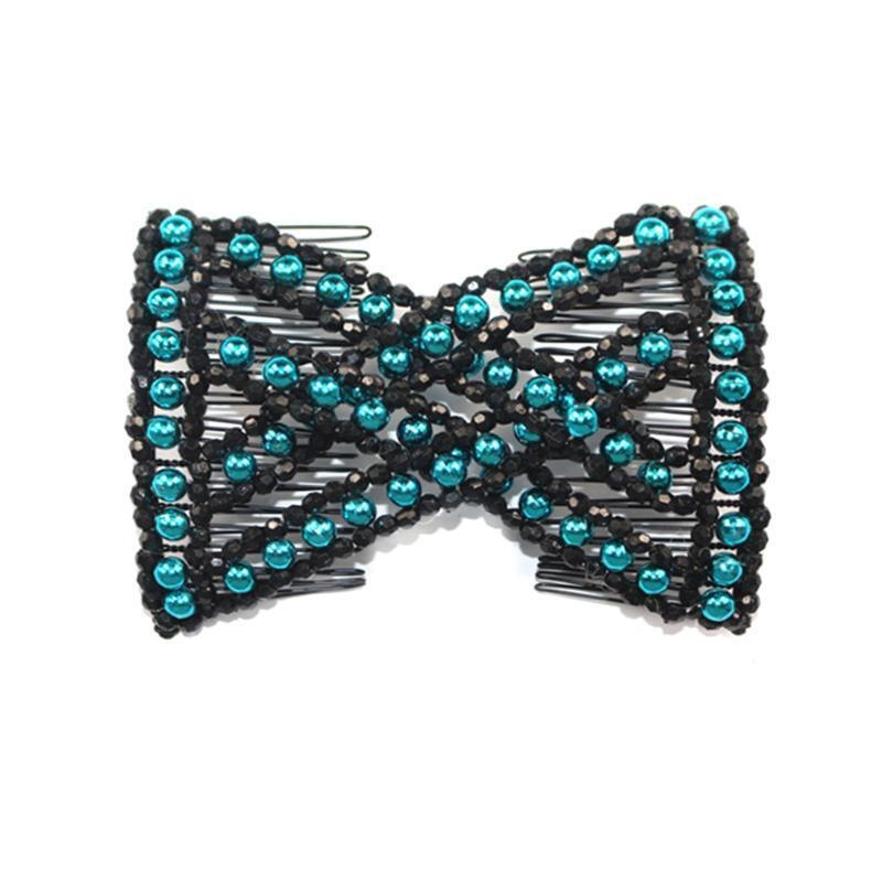 Elegant Jewelry Hair Ornament Magic Hair Comb EZ Beaded Double Stretchy Clip Ins