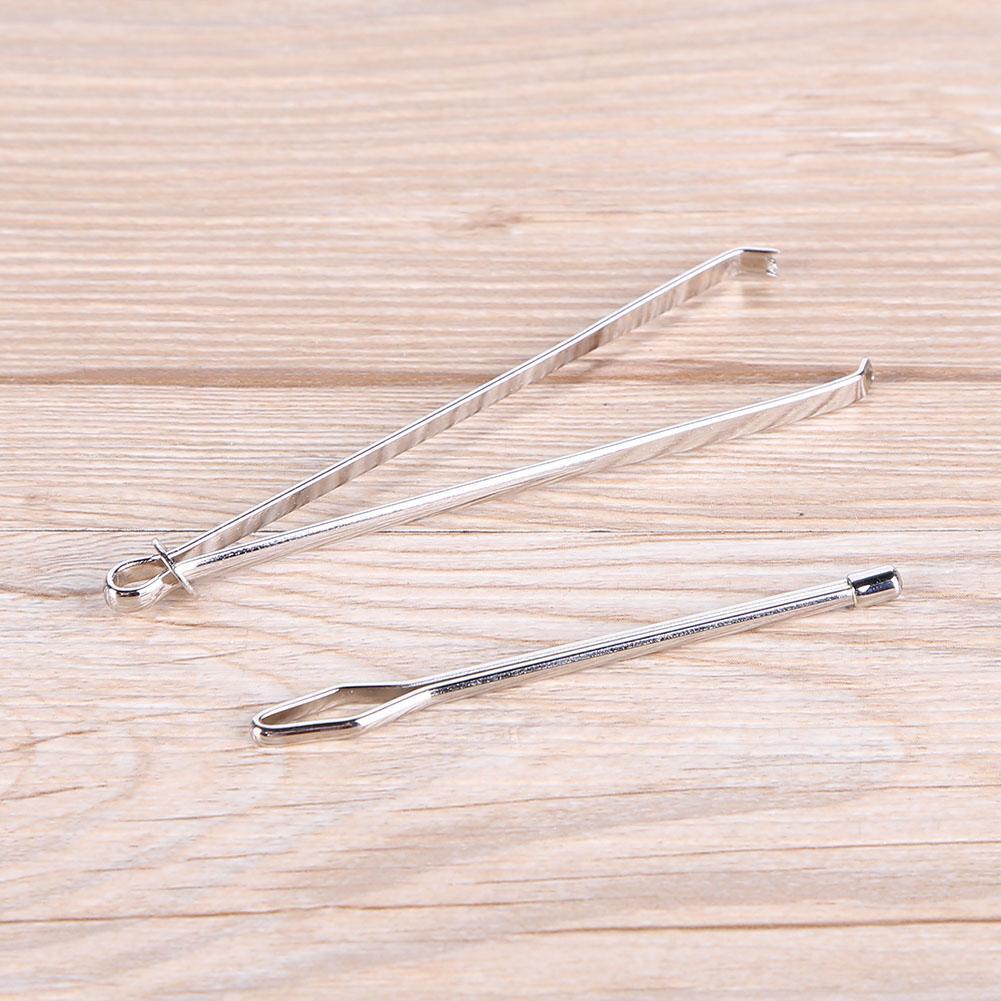 2pcs/set Stainless Steel Cited Clips Elastic Belt Wearing Rope Weaving Tool