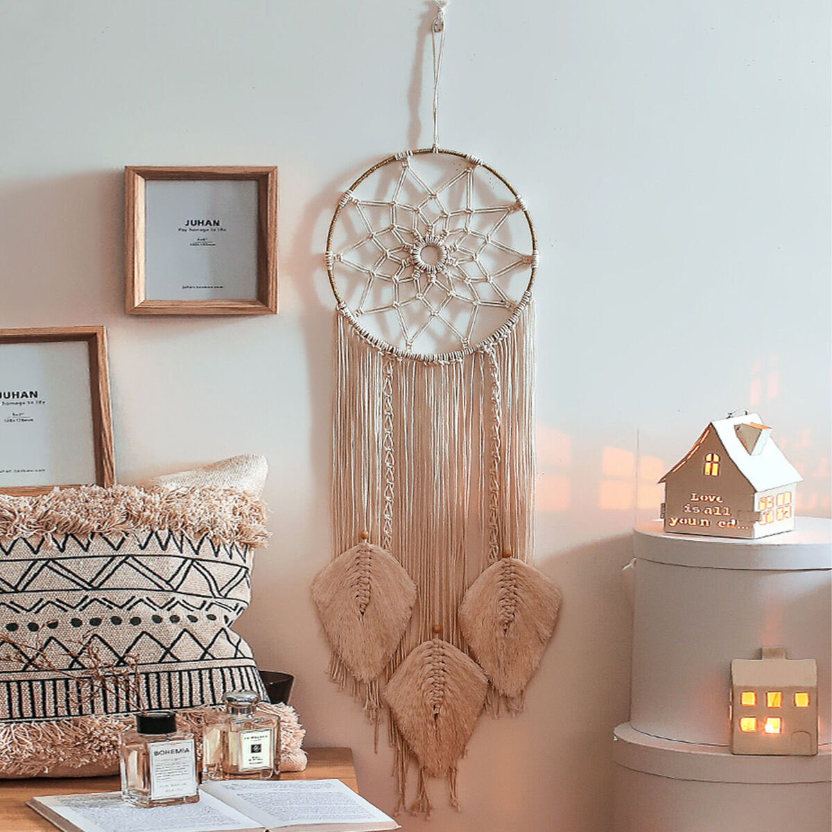 Nordic Woven Dream Catcher, Handmade Wall Hanging Decor for Room Wedding
