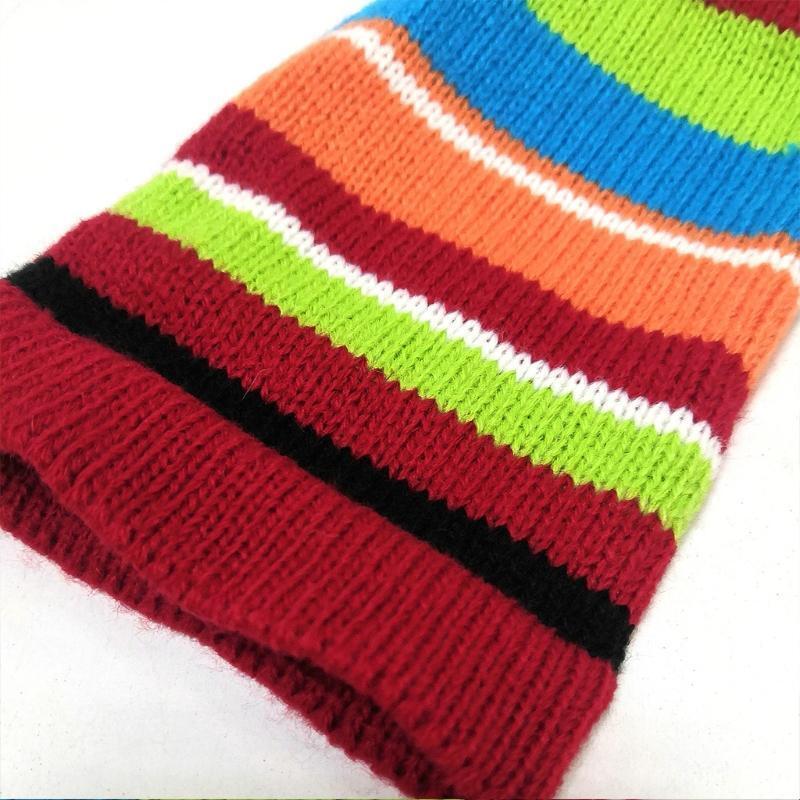 Knit Women Gloves Winter Half Finger Color Matching Glove for Kid Outdoorsports