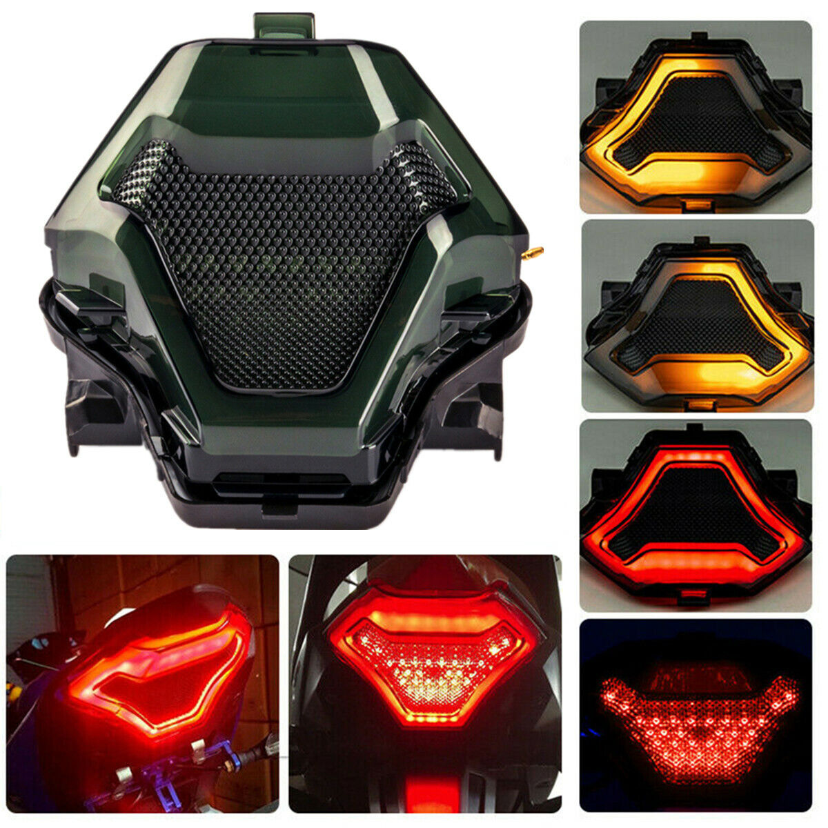 Brake Tail Light w/LED Flowing Turn Signal For Yamaha YZF R3 R25 Y15ZR MT07 FZ07