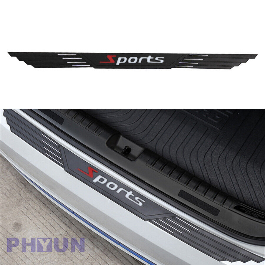 1pc Car Rear Guard Bumper Scratch Protector Non-slip Pad Cover Black Sport Style