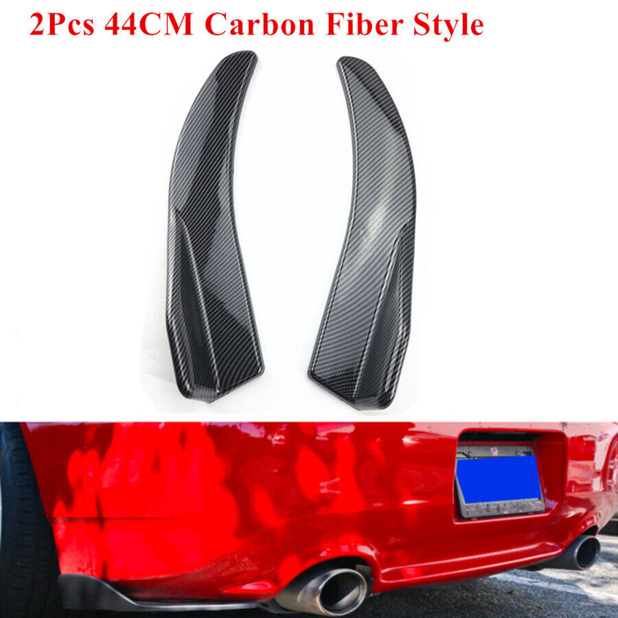 2x Carbon Fiber Universal Car Bumper Rear Lip AntiCrash Modified Body Side Skirt