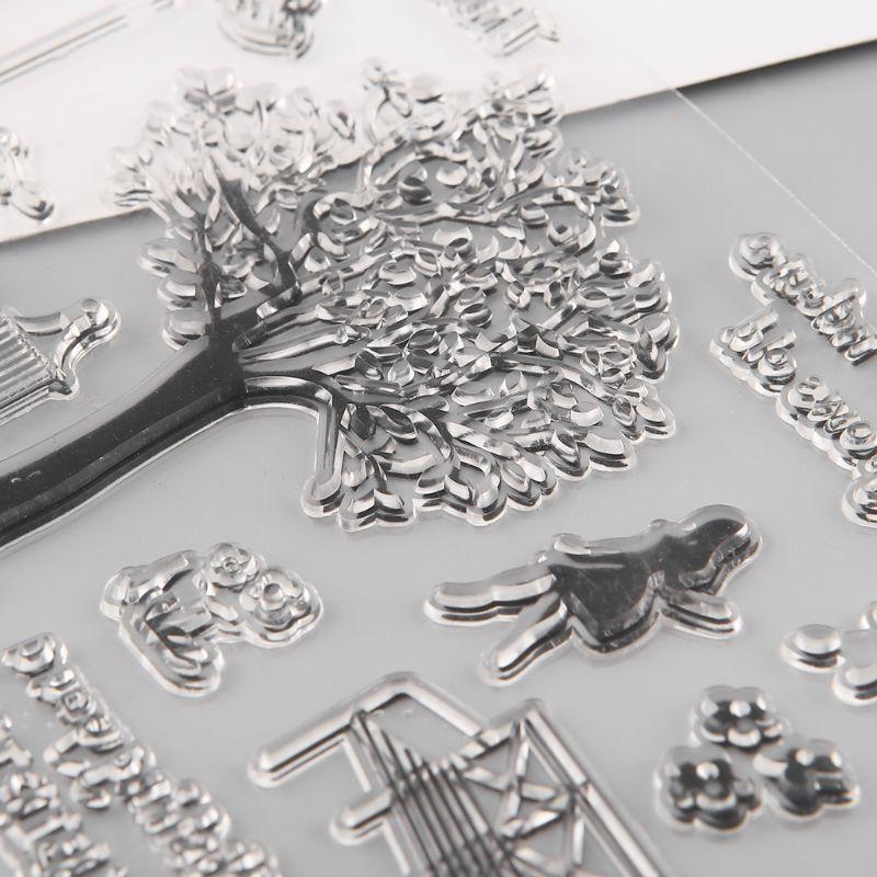 Happy Birthday Tree Silicone Clear Seal Stamp DIY Scrapbooking Embossing Photo