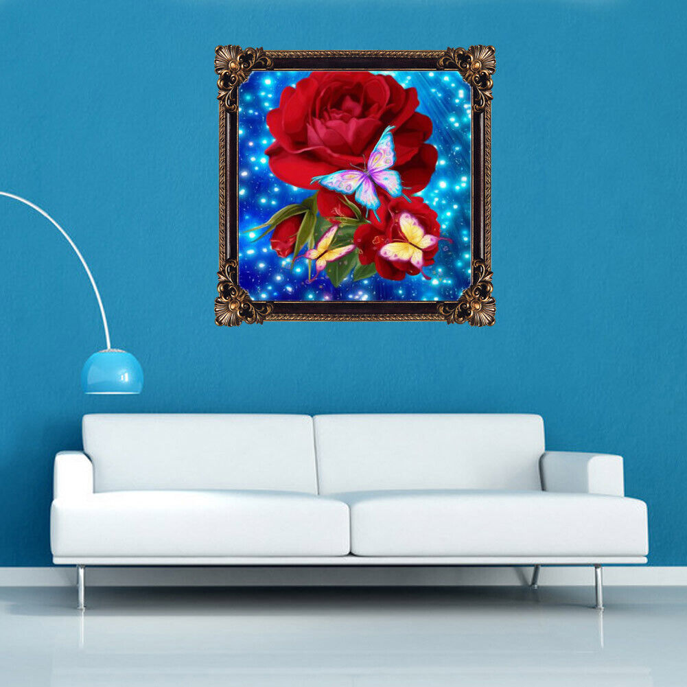 5D DIY Red Rose Diamond Painting Embroidery Craft Cross Stitch Home Decor