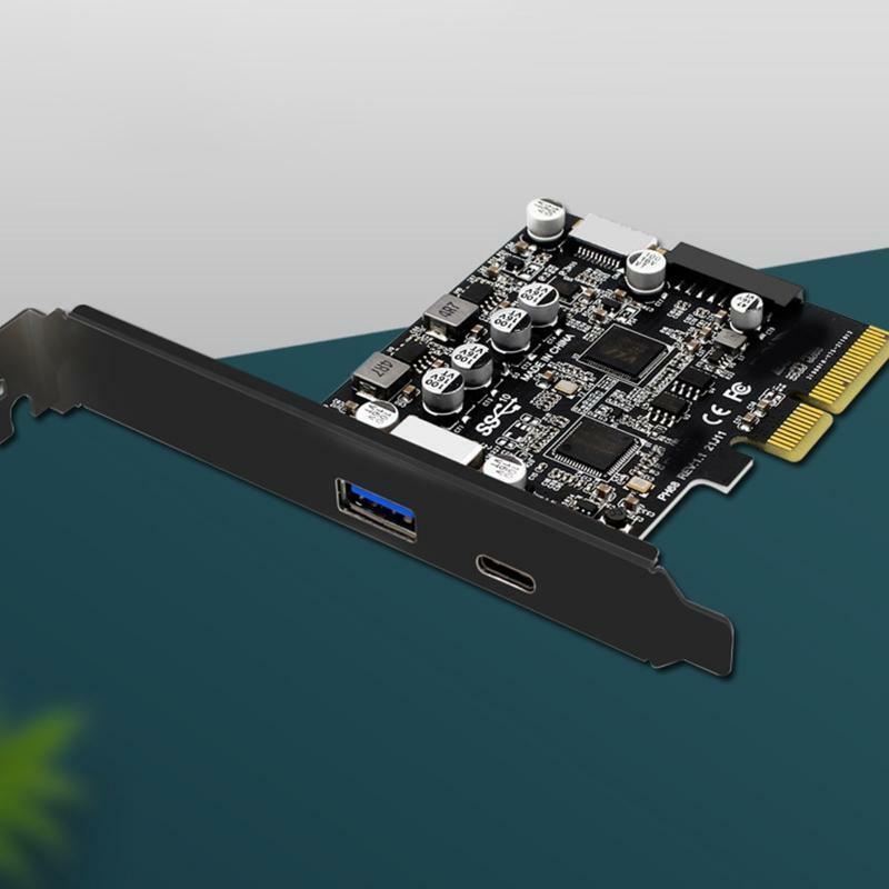 Pcie to USB3.2 Type-E Front Type-C 19P Expansion Card Compatible Pci-E X4 X8 X16