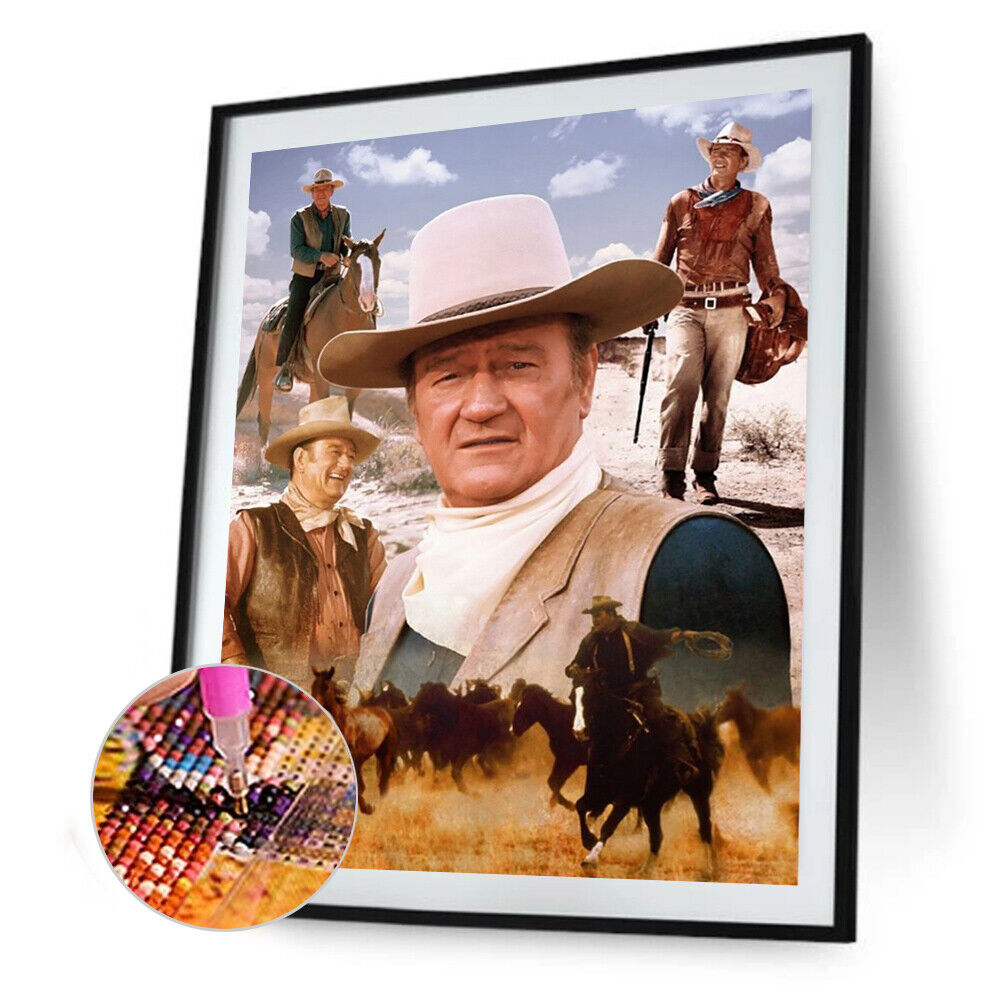 Handmade DIY Full Square Drill Diamond Painting Western Cowboy Kit Craft