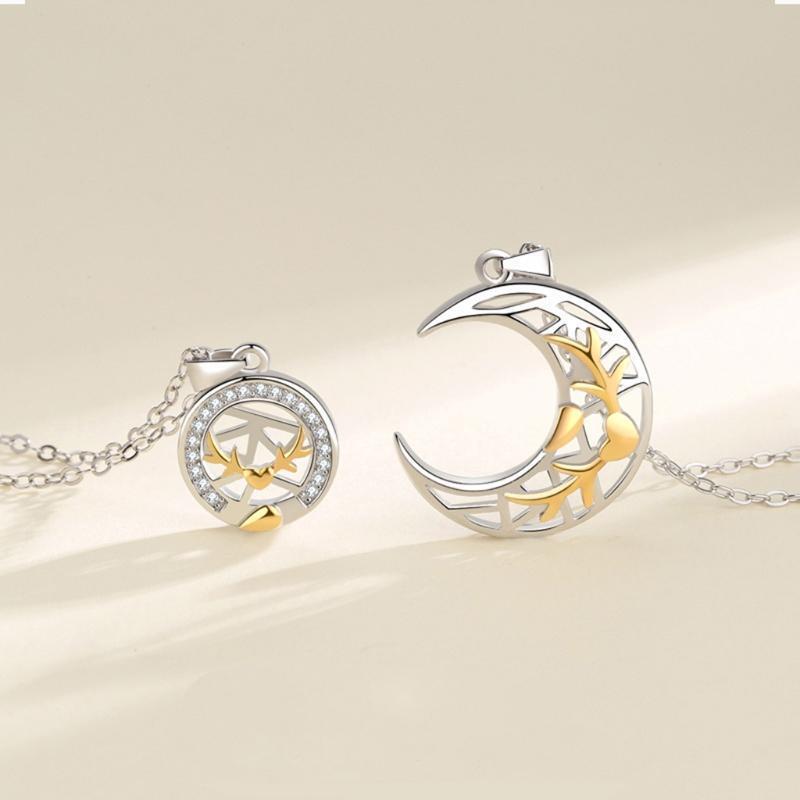 1 Pair Anniversary Necklace Non Toxic Smooth Edge Sharpless Alloy Durable Strong