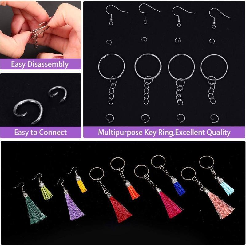 Tassel Jewelry Set Contains Tassels Earring Hooks Earring Keychain and Jump Ring