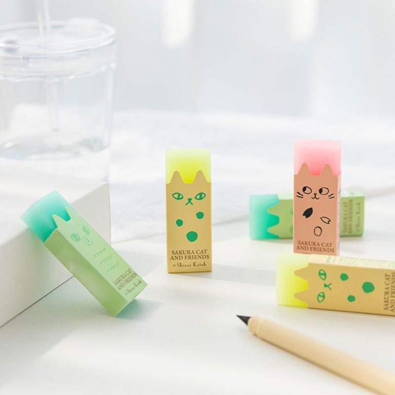 6 Pack Practical Cube Rubber Eraser Flexible for Students Back to School Gift