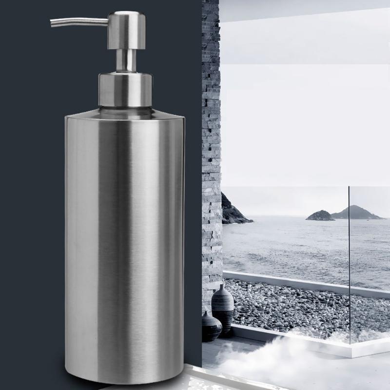 Stainless Steel Pump Soap Lotion Dispenser Shampoo Liquid Bottle Foam Bathroom