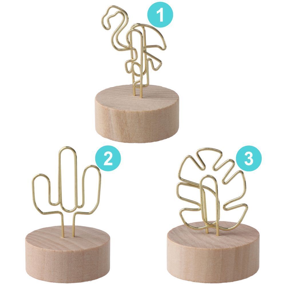 Table Numbers Holder Wooden Picture Frame Place Card Photos Clips Clamps Stand