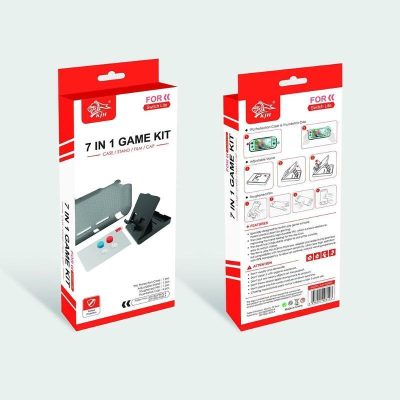 7 in 1 Kit TPU Shell Case + Play+ Stand Holder + Screen Film for N-Switch Lite