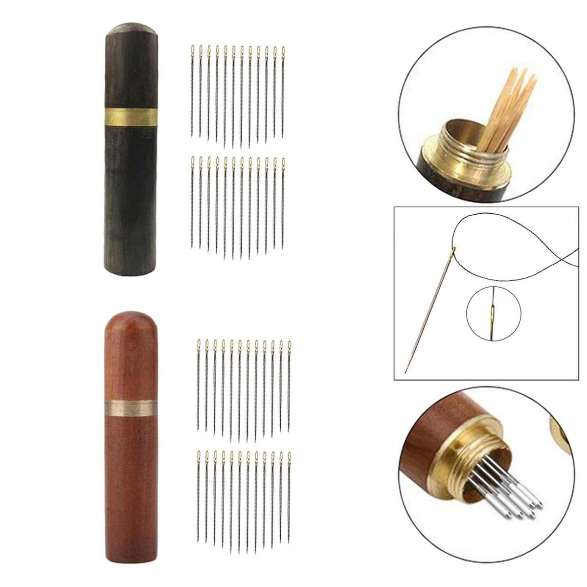 48Pcs Self- with Wooden Case Sewing Stitching Crafts Tools