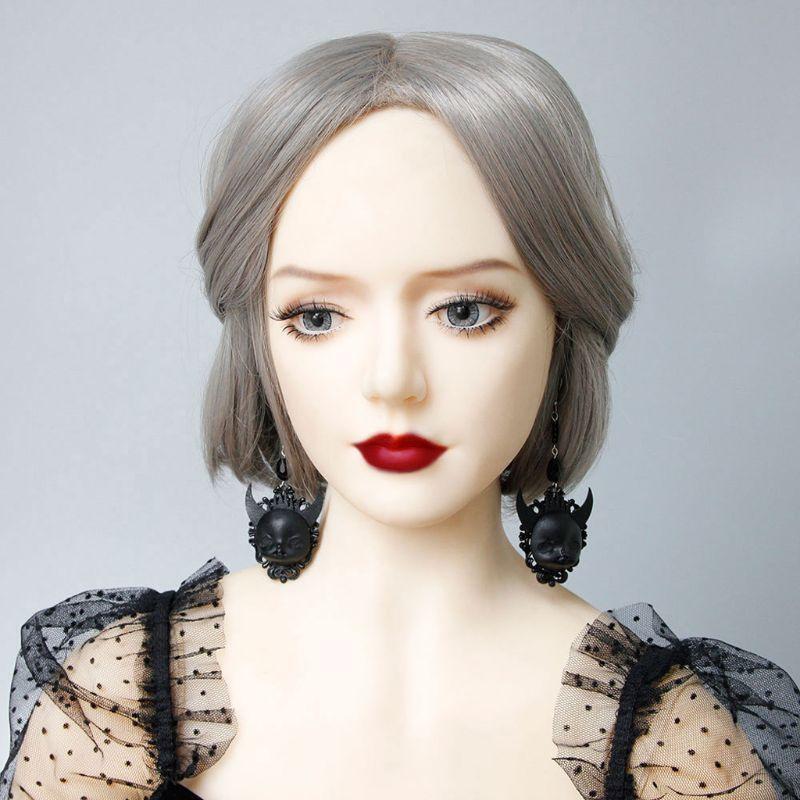 All-match Gothic Black Lolita Dangle Earrings Devil Death Earring for Girlfriend