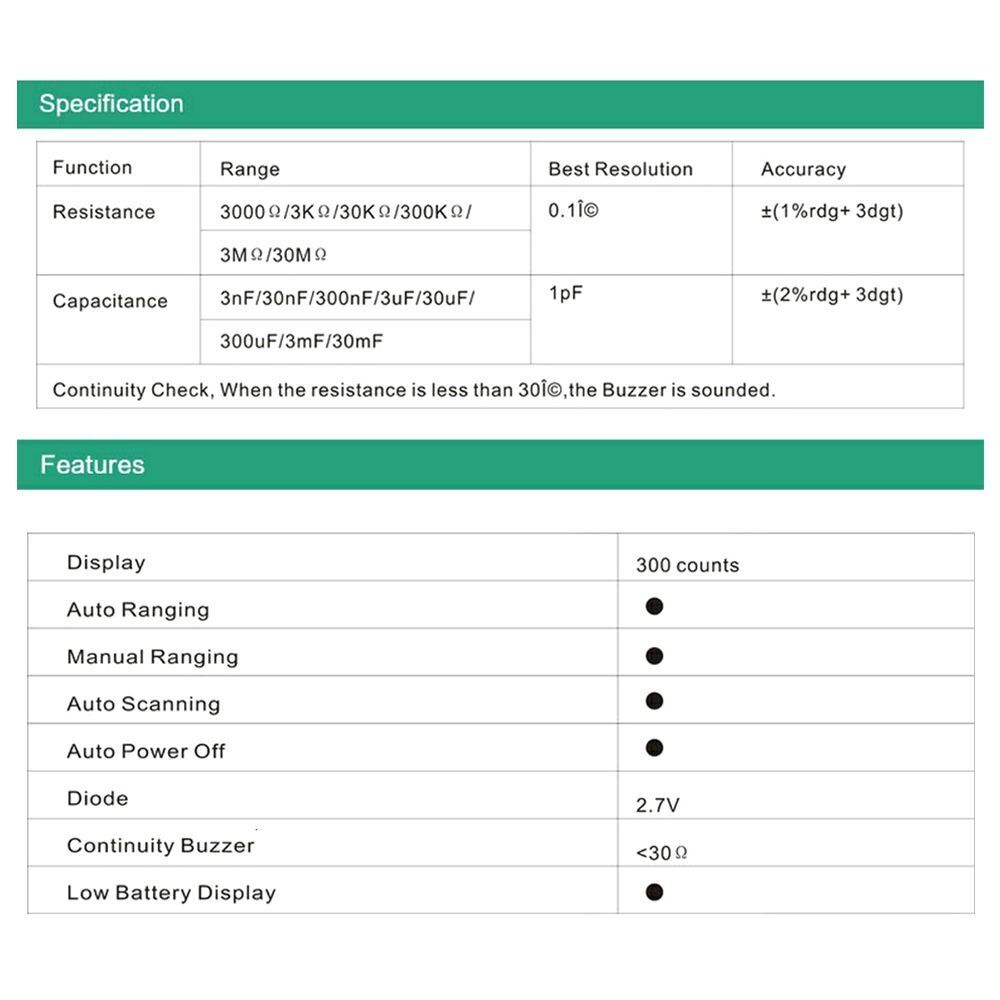 Checking Function Resistance Capacitance Tester Smart Diode Tester SMD Tester