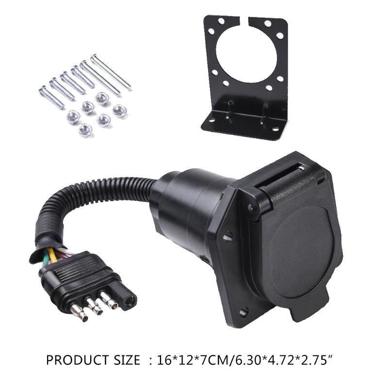 Wearproof Receptacle Adapter 4-Way Flat Truck to 7-Way Blade Ouelet Connector