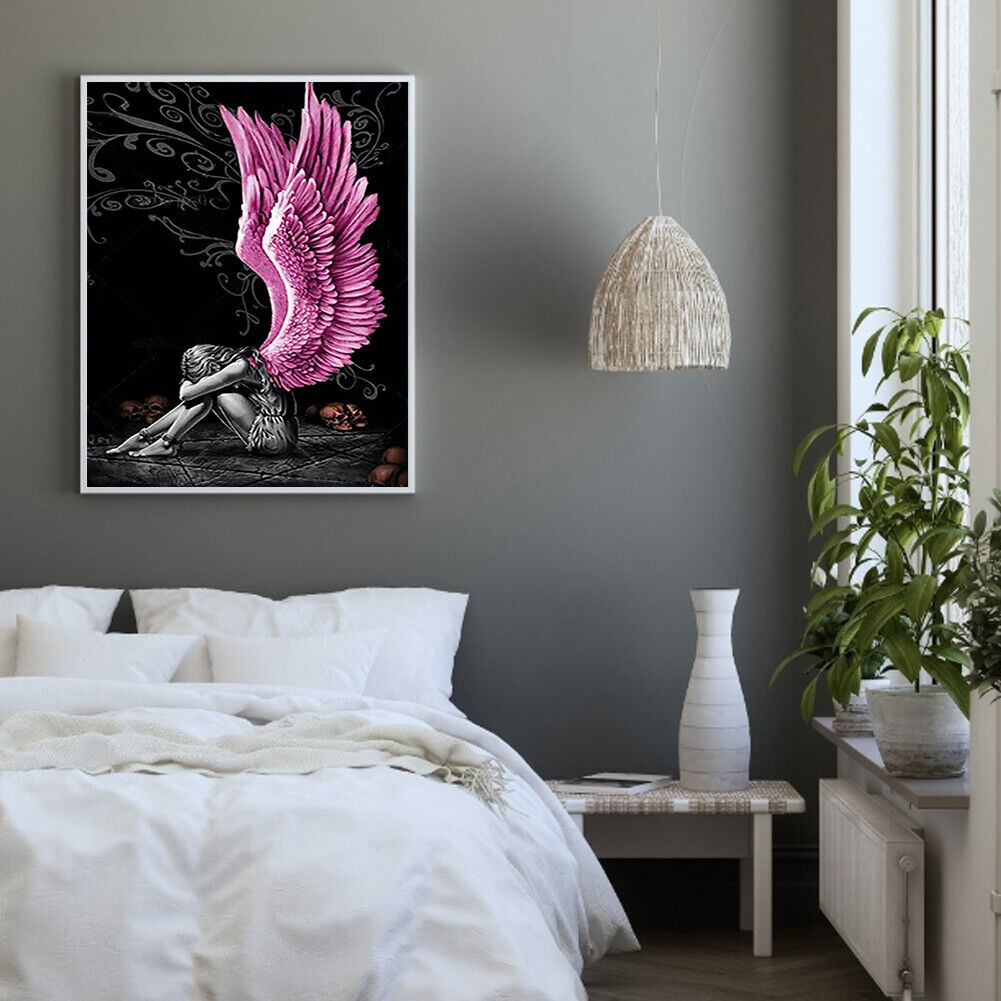 Angel with Pink Wings 40X50cm Oil Paint By Numbers Picture DIY Painting Kit