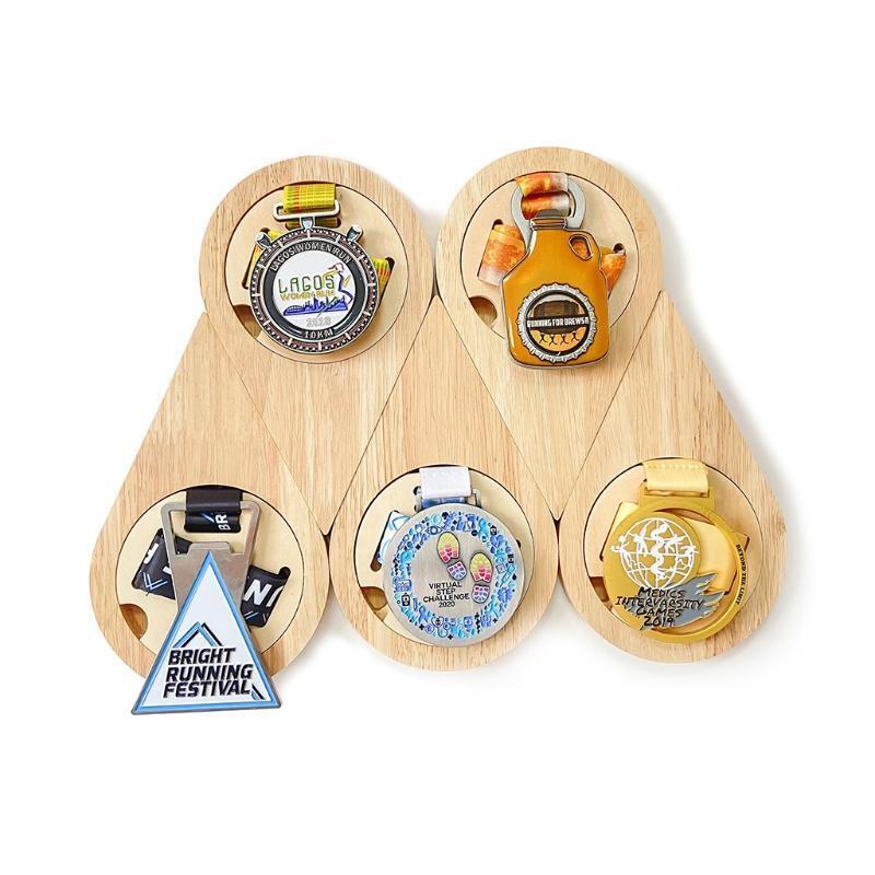 Wall Hang Medal Rack Magnetic Display Holder Removable Lid Self-adhesive Stand